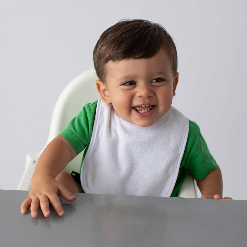 Neat Solutions 2-Ply Knit Terry Solid Color Feeder Bibs in White - 10 Count(Pack of 1) - Image 2